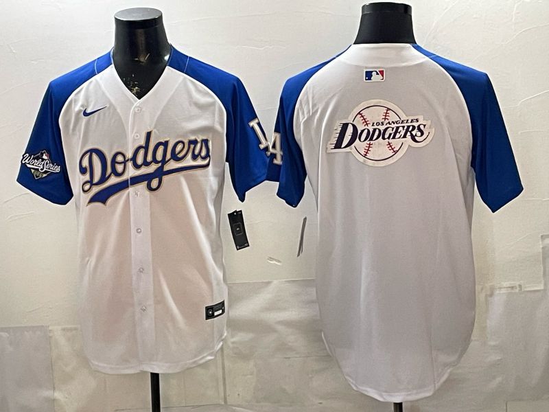2026 Men Nike Los Angeles Dodgers Blank White blue Game MLB Jersey 0015->los angeles dodgers->MLB Jersey